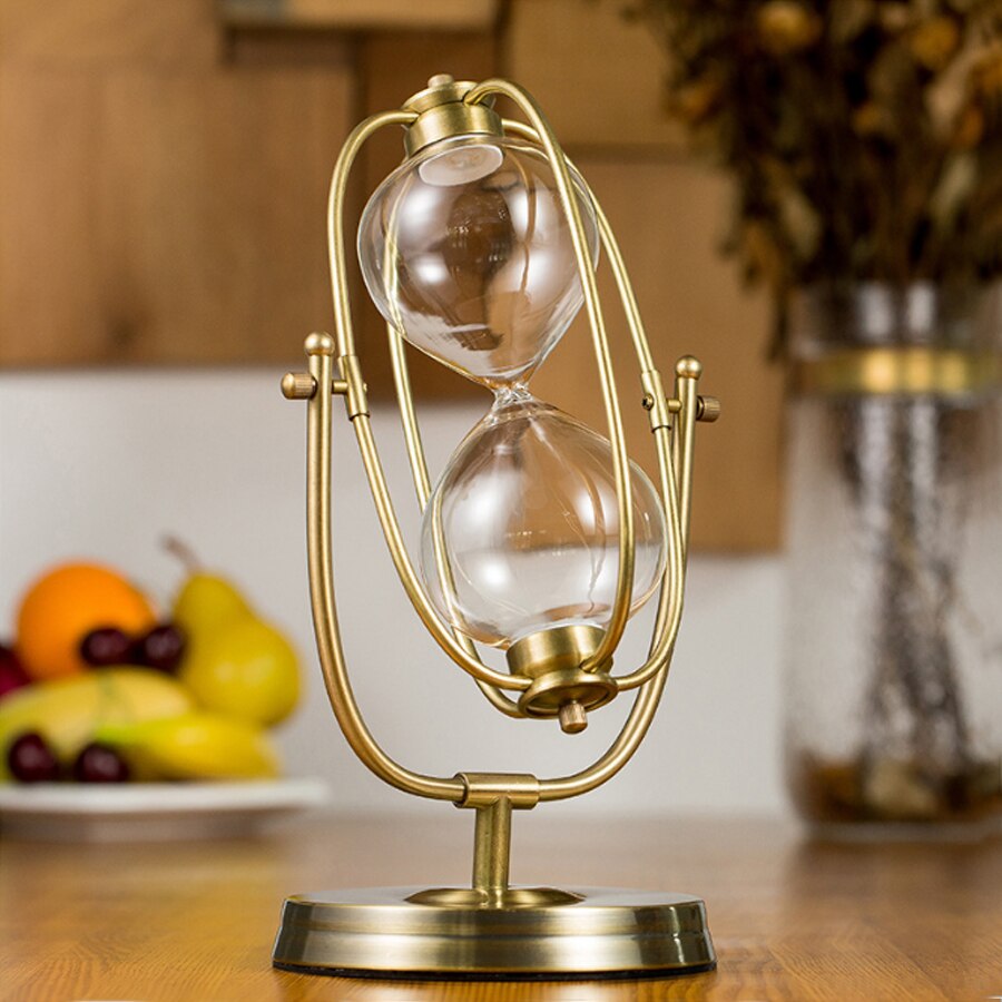 Reloj de arena vacío, decoración del hogar, sala de estar, oficina, hora de Metal, cristal, temporizador, reloj de arena de lujo, gafas de arena, boda