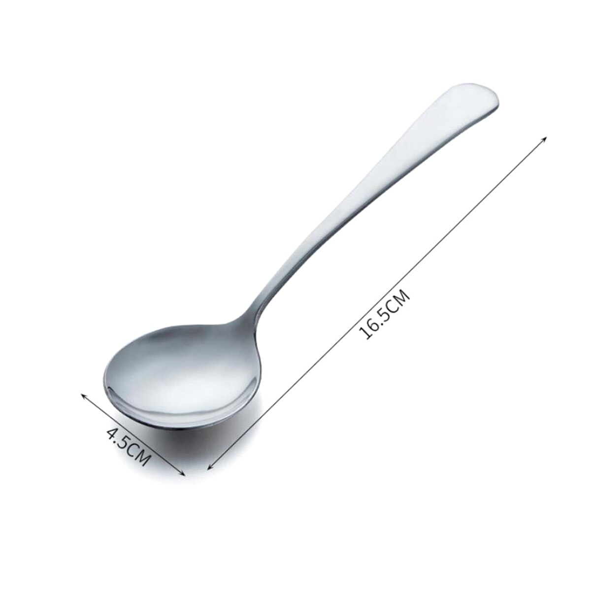 Large Soup Spoon, Stainless Steel Round Head Table Spoon Dinner Serving Accessories for Home Kitchen: Silver