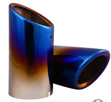 2 unids/set de cubiertas de tubo de escape de coche de acero inoxidable para Volkswagen vw Jetta POLO Golf GTI R20 R36 EOS Scirocco etc.: Azul