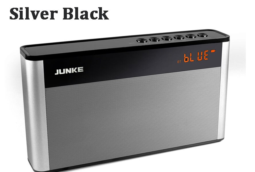 Junke Hifi Stereo Bluetooth Speaker Draagbare Draadloze Super Bass Dual Klankkast Met Mic Tf Fm Radio Aux Inout Usb tf P2 Kolom: Silver Black