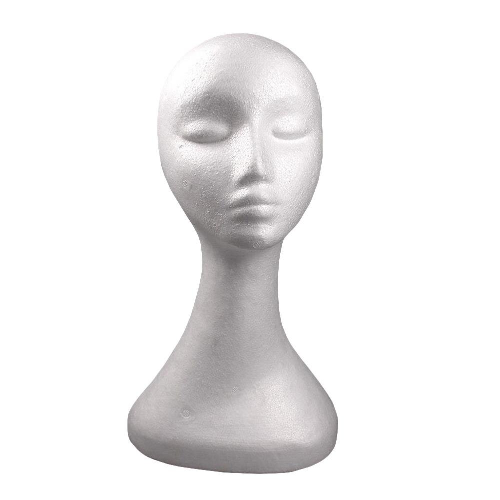 Female Plastic Plain Face Mannequin Manikin Head Model Wig Sunglasses Eyeglass Hat Cap Display Stander - White Black Skin Color: Default Title