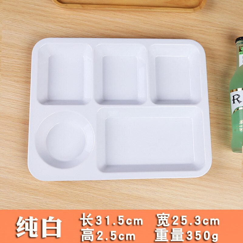 12.5 Inches Divided Plates,Melamine Tray Plate,Stackable,Dishwasher Safe (blue),Imitation Porcelain 5 Grid Fast Food Plate: 3