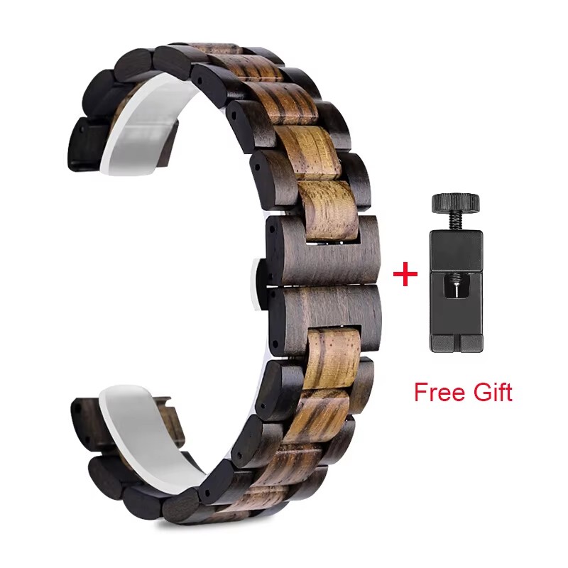 Correa de muñeca de madera para Xiaomi Huami Amazfit Bip/Bip S U GTS 2 GTR 47MM Stratos 3/2/2S correa de reloj reemplazar correas accesorio 20 22mm: XL / Beige