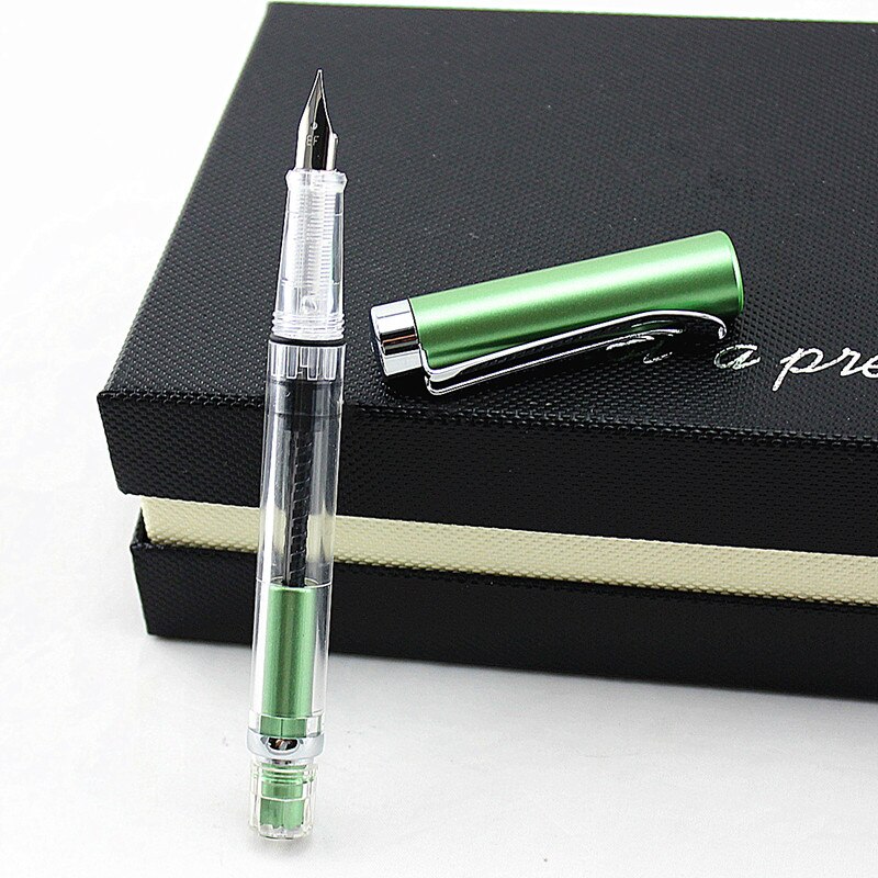student Fountain Pen Transparent Piston Fountain Pen Demonstrator Fountain Pen: Q / EF