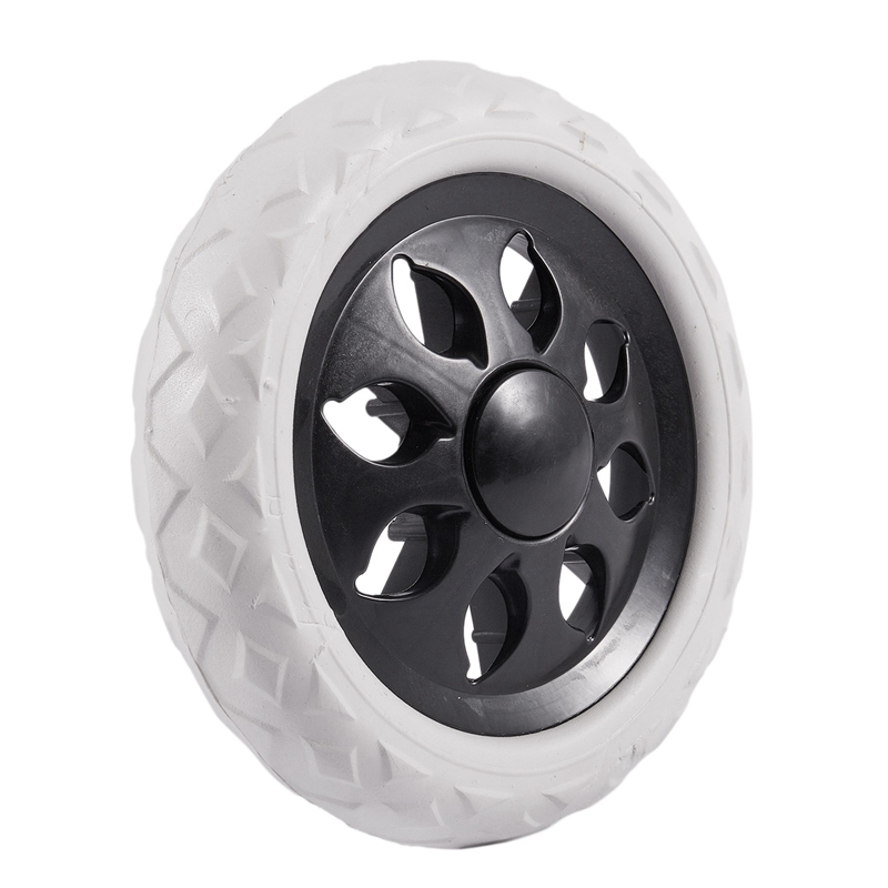 3X Black White Plastic Core Foam Shopping Trolley Cartwheel Casters