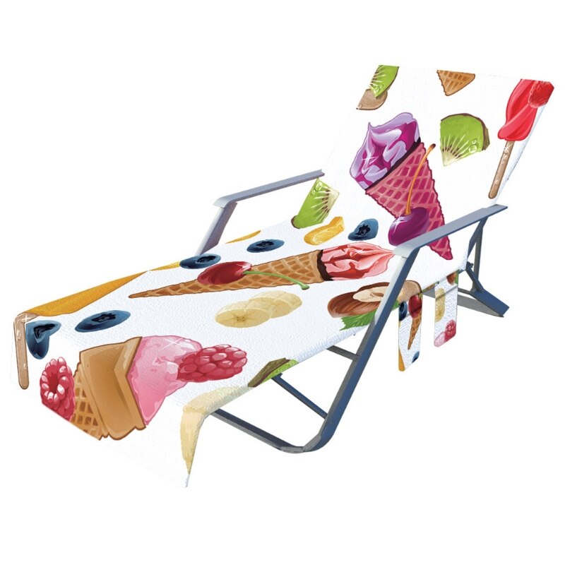 Boho leżak pokrowiec na krzesło z mikrofibry ręcznik plażowy z boczne kieszenie: 5