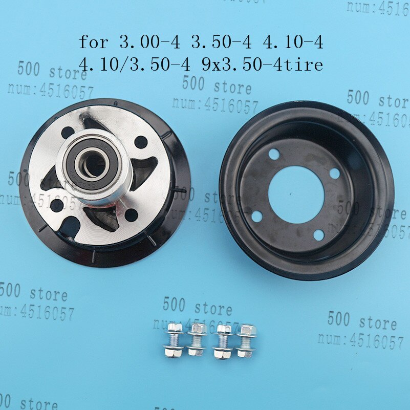 Electric Scooter 3.00-4 3.50-4 4.10-4 4.10/3.50-4 9x3.50-4&#39;&#39; wheel rim 4 inch alloy 6202 bearing hub fit MiNi Moto ATV Go Kart