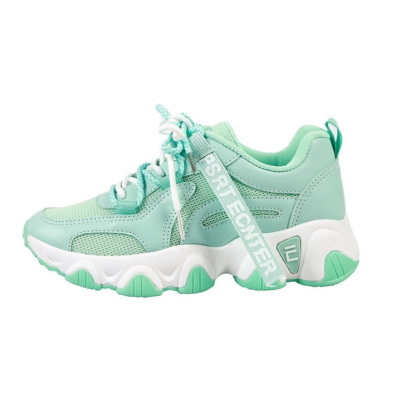 Sommer high-end kvinder sko blød bund luft mesh sko gummi sko kvinder åndbare sneakers dame sko: Grøn / 6