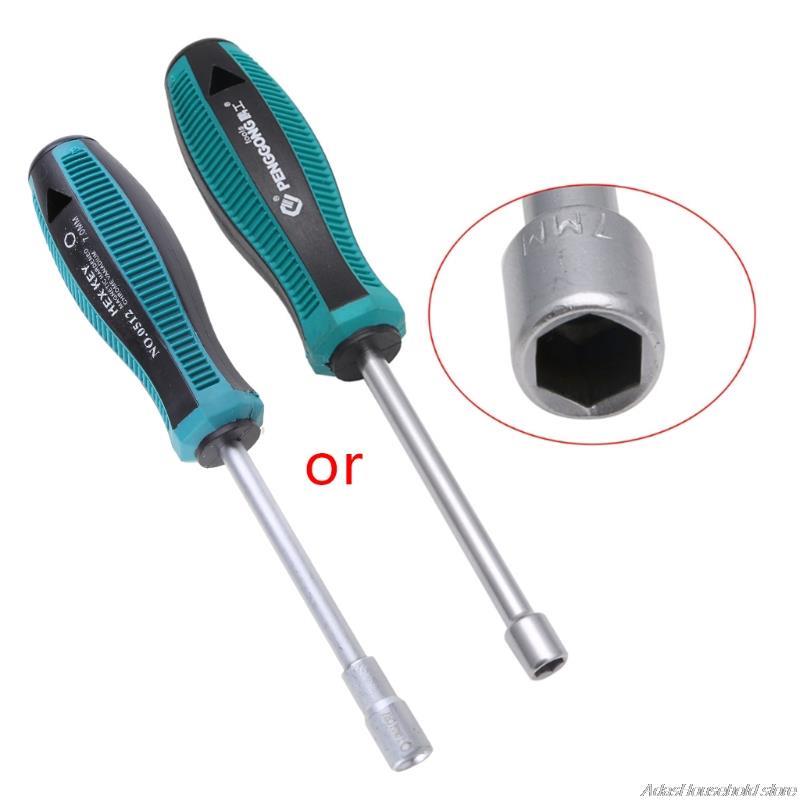 4/5/6/7/8/9/10/11/12/13/14 mm Metal Socket Driver Wrench Screwdriver Hex Nut Key Nutdriver Hand Tool no12 21: 7mm