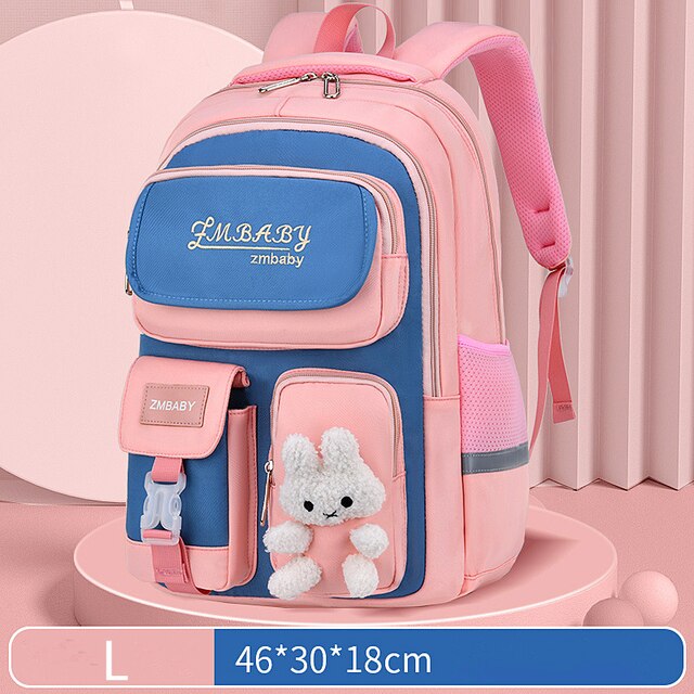 Sac à dos dessin animé lapin pour enfants, cartable pour écoliers du primaire, cartable mignon pour filles et garçons: L pink