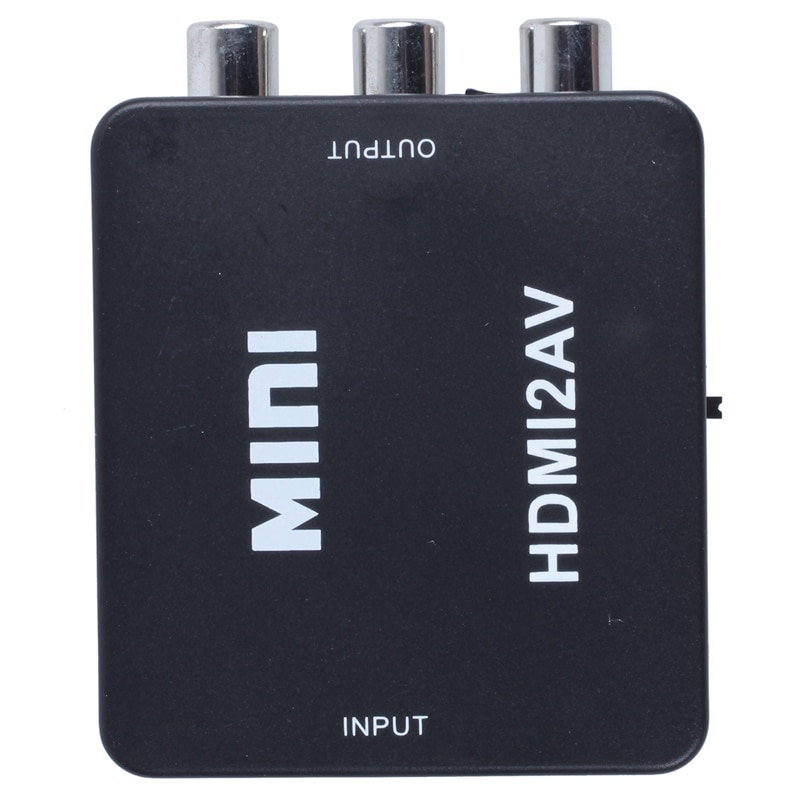 Mini hdmi  to 3 rca cvbs komposiitti video av muunnin sovitin tv  ps3 vhs vcr dvd musta