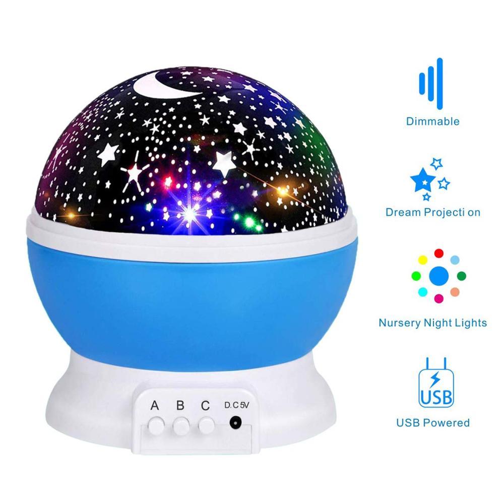 Led nat lys rgb stjerne projektor lampe usb projektor måneskin stjerne nat lys jul børn soveværelse dekoration lampe