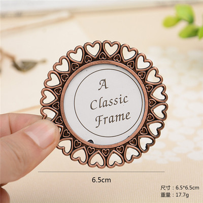 Mini marco de fotos europeo de Metal Retro, llavero de aleación para niños, marcos de estudio fotográfico, , decoración de escritorio, marcos de pintura: Negro