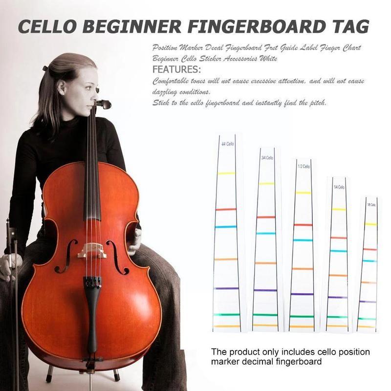 Cello Position Marker Decal Fingerboard Fret Guide Accessories Beginner Finger Sticker Cello White Label