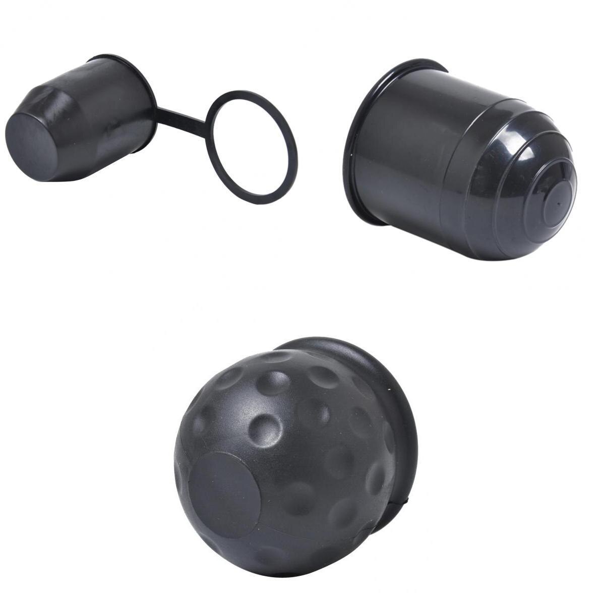 Cubierta protectora para coche, tapa de enganche de bola de remolque de goma, plástico negro, 3x50mm