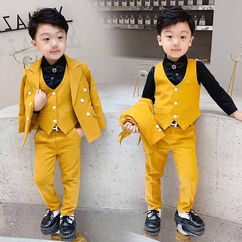thumbnail image 2 of Baby Toddler Boys Gentleman Suit Set – Bow Tie, Dress Shirt, Vest & Pants 2 of 4