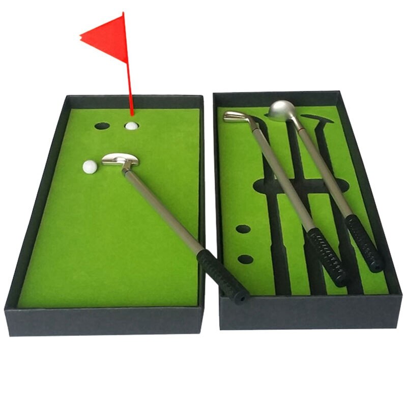 Mini golf klub putter kuglepen golfere boks sæt desktop dekoration til skoleartikler golf tilbehør