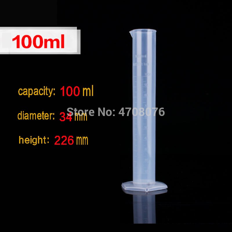 100ml 6 stuks PP afgestudeerd cilinder met schaal mark Plastic lab meten transparant voor chemische experiment Schoolbenodigdheden