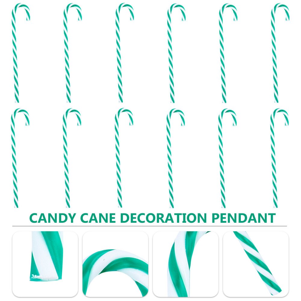 12 stuks decoratieve hangers in de vorm van een zuurstok, hangende kerstboomdecoratie in de vorm van een zuurstok