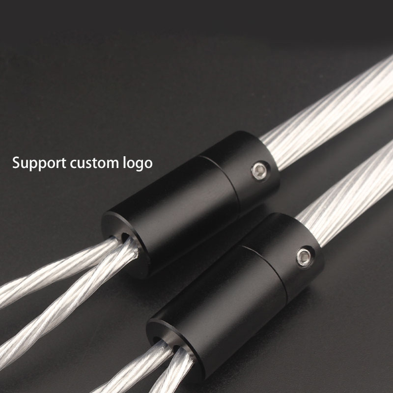1PCS HiFi Audio Aluminum Alloy Speaker Banana RCA Plug Cable Wire Splitter Y Pant Boot Speaker Line Splitter Adapter Sleeve