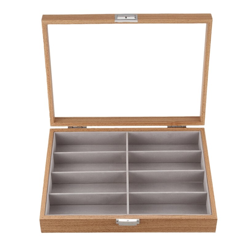 Display Case - 8 Slots - Imitation Leather - Organizer Collector - Black