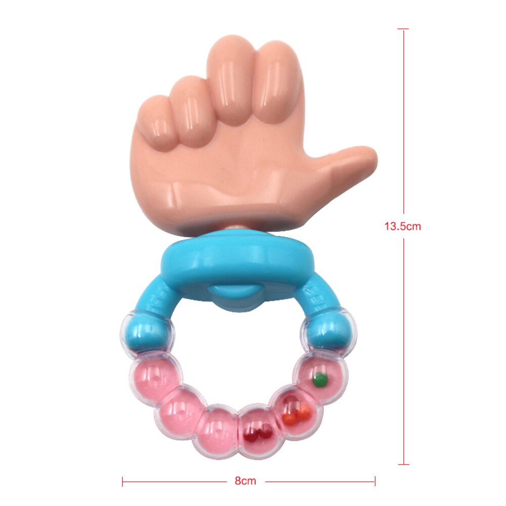 Lovely Thumb Baby Infant Handle Rattles Biting Teething Teether Circle Ring Sound Chewing Toy