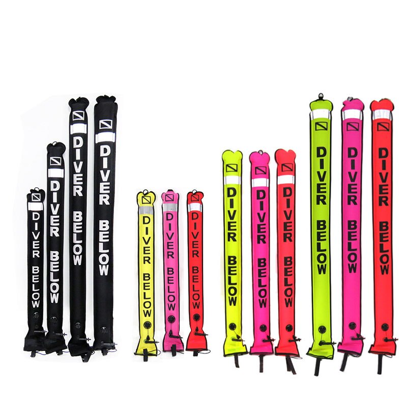 1.1M-1.8M Closed-End Scuba Diving Surface Marker Buoy SMB Drift Diving Ascending Signal Tube Safety Sausage for Wreck Snorkeling