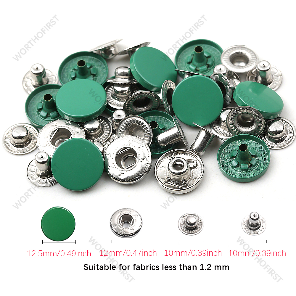 Neue Leder Druckknöpfe, 12,5mm schwer Pflicht schnappen Befestigungen, 14 Farben Leder Schnappt für Kleidung, jacken, Jeans Trägt, Armbinde: 30setzt / Grün