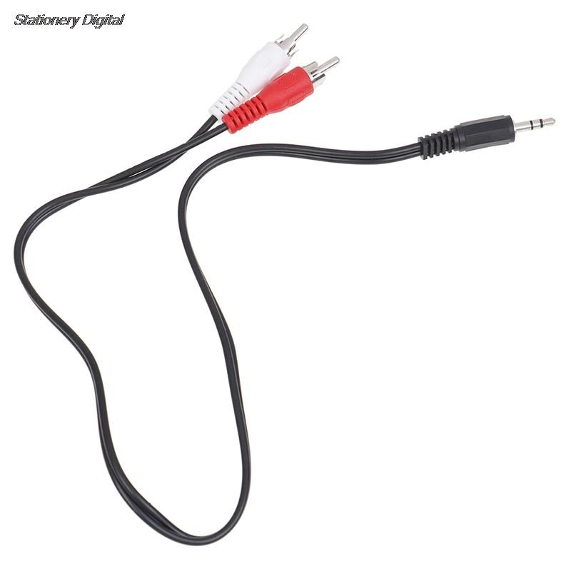 3.5mm- jack mini-stik til 2 rca-han stereo ohono-lydhøjttaleradapterkabel 3.5mm -han stereo  to 2 rca stereokonverteringskabel