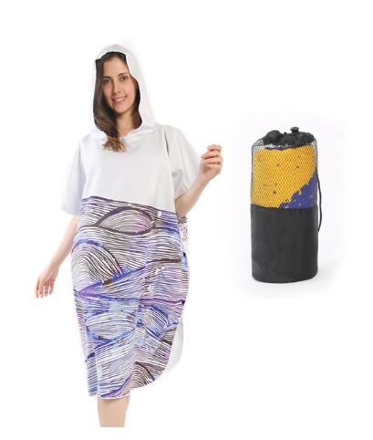 Quick Drying Changing Robe Beach Towel Outdoor Sports Hooded Bath Towel Poncho Soft Beach Swimming Towels Cloak: 6