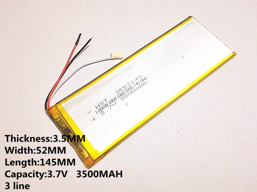 3.7V 3500mAh 3552145 Universal Li-ion battery for tablet pc 7 inch 8 inch 9 inch MP5 GPS DVD E-book mobile phone video game