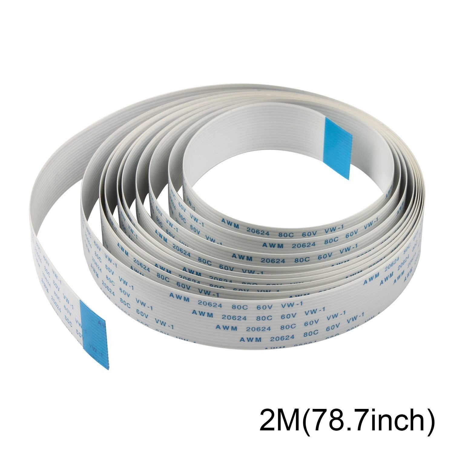 Flex Ribbon Cable For Raspberry Pi Camera- 78" 200cm 15 Pin 1.0mm Pitch Camera Cable for Raspberry pi 2 3 B b+