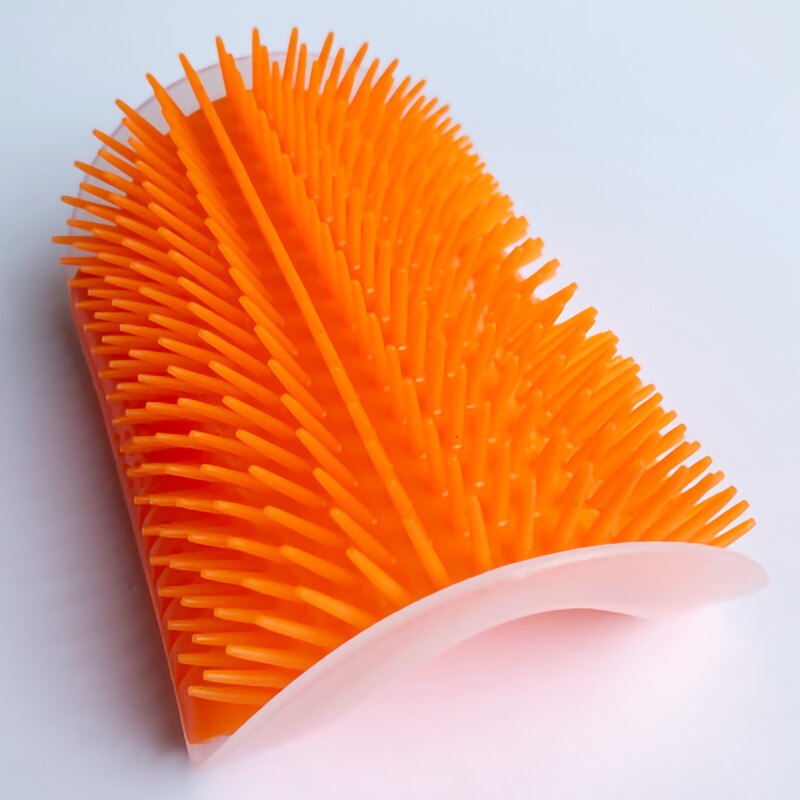 Cat Massage Comb Kitten Self Grooming Scratcher Wall Corner Brush Cats Scratch Bristles Toy Pet Hair Removal Tool: orange
