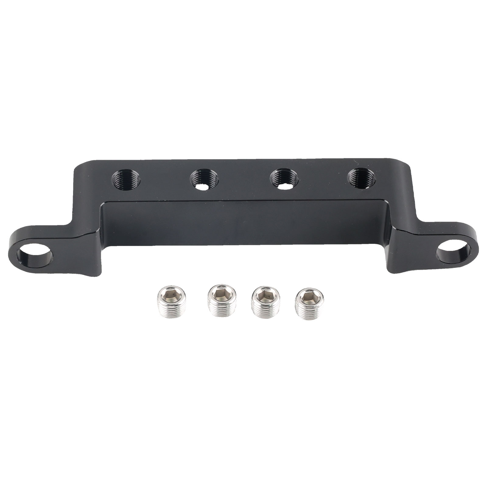 Engine Parts 4 Port Billet Remote Sensor Block 6061 Aluminum Black Anodized