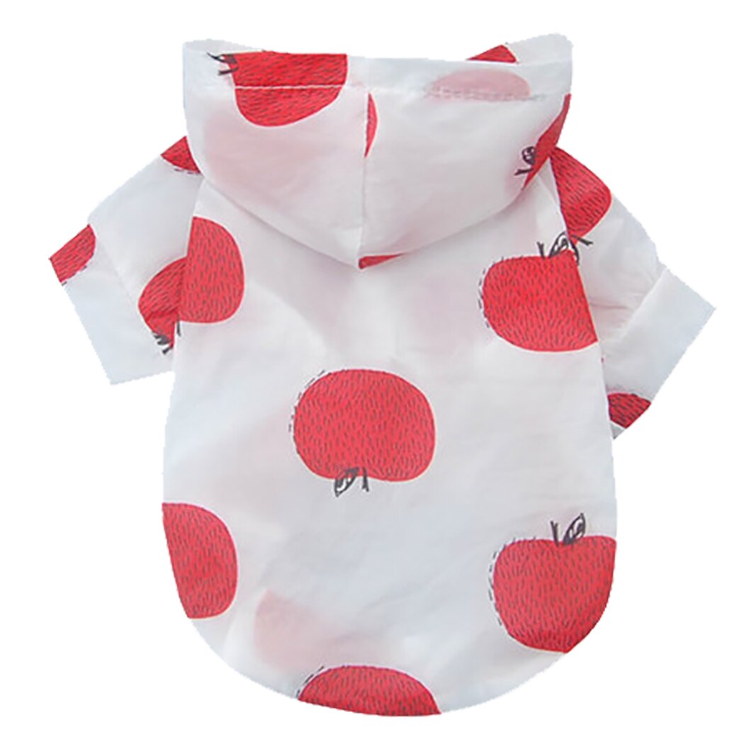 Hond Zon Overhemd Cartoon Fruit Afdrukken Siamese Zon Licht Jas Zomer Hond Kleding Zon Beschermen Kleding Voor Honden Puppy: Rood / S