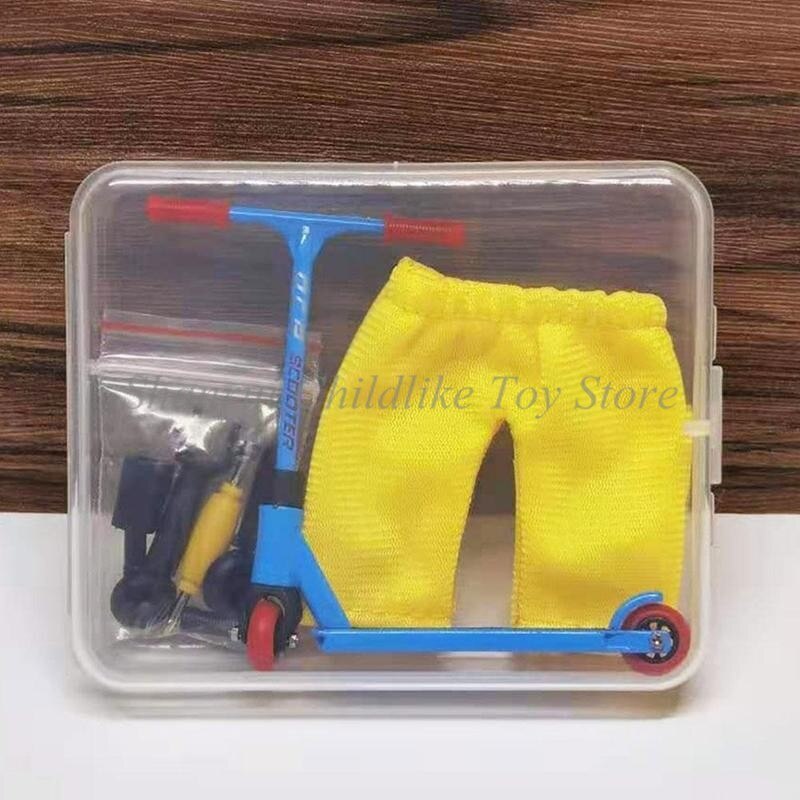 Mini trottinette à doigt en alliage, 1 ensemble, modèle, jouet interactif, nouveauté, activité sensorielle, Kit de Skateboard