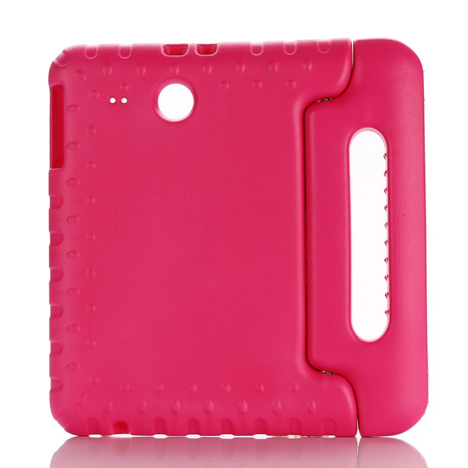 Case Voor Samsung Galaxy Tab E 9.6 T560 T561 Hand-Held Full Body Kids Kinderen Veilig Siliconen Voor SM-T560 tablet Cover: rose red