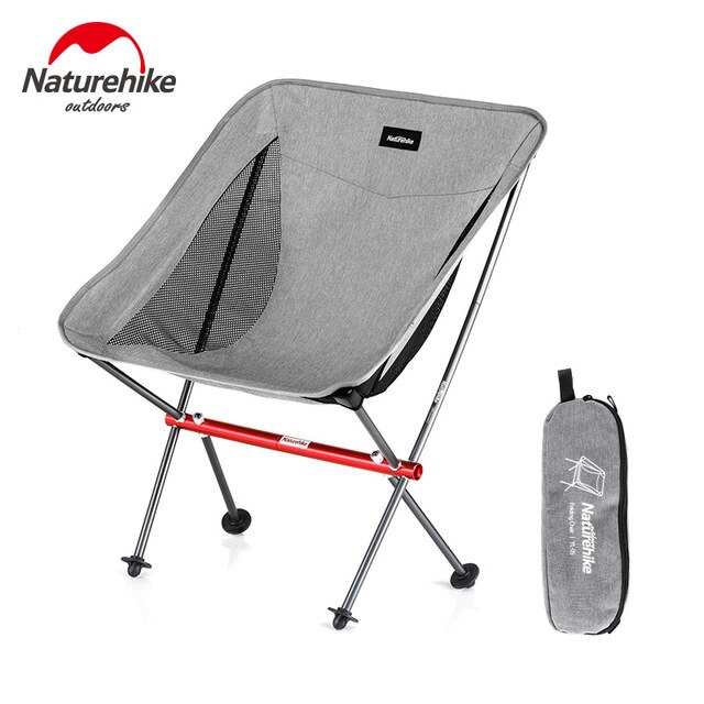 Naturehike Lightweight Compact Portable Foldable Chair Outdoor Hiking Travel Beach Fishing Picnic Camping Chair: Gray