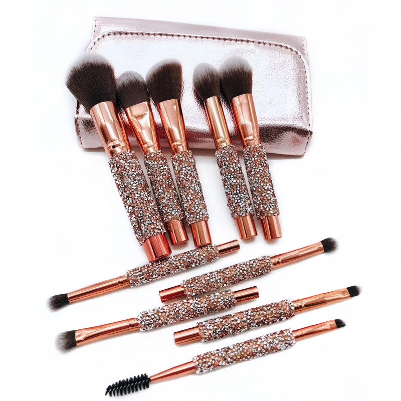 Miyaup Stijl Diamond Handvat Rose Gold Beentje Cosmetica Borstel Set Zachtste Synthetische Make-Up Kwasten