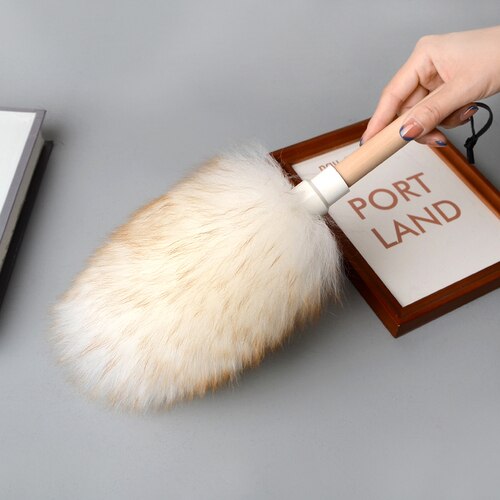 Real Wool Dust Remove Brush Thickened and Densely Woven Indoor Household Car Electrostatic Dust Removal Cleaning Tools Duster: (Small)