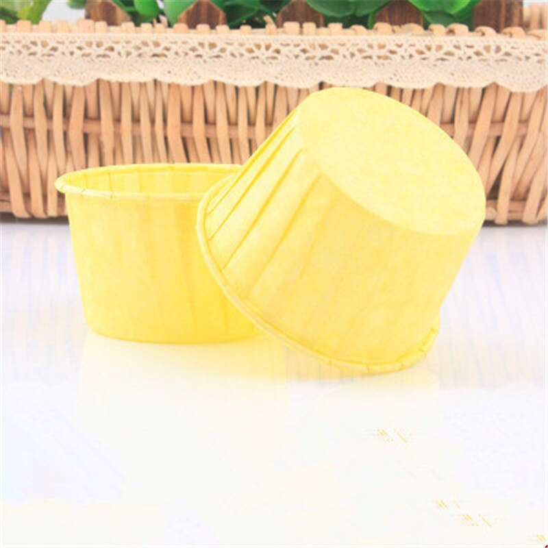 50 Uds. De papel para pastelitos, magdalenas moradas, cupcakes, bandeja para hornear, Caissette, pastelería, pastel de herramienta de decoración, papel para envolver: Beige