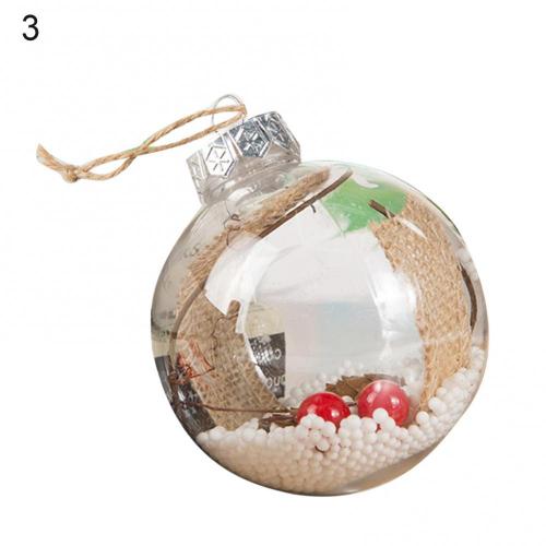 Transparent Plastic Hollow Ball Hanging Pendant Christmas Tree Ball Hanging Ornament Bubble snow scene DIY Decoration: 03