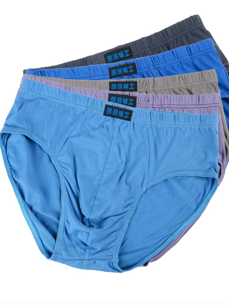 5pcs/lot 100% Cotton Mens Briefs Plus Size Men Underwear Panties 6XL 7XL 8XL Men&#39;s Breathable Panties Multicolor plus