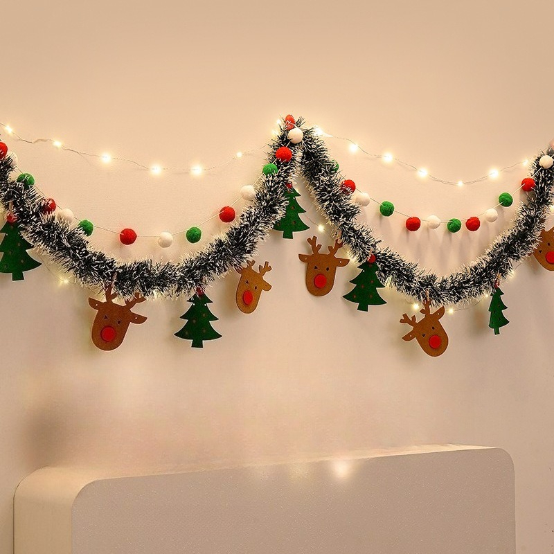 Christmas decorations, tree ornaments, indoor LED lights, pictures, background walls, atmosphere, scenes, decorations and flags.: Chocolate