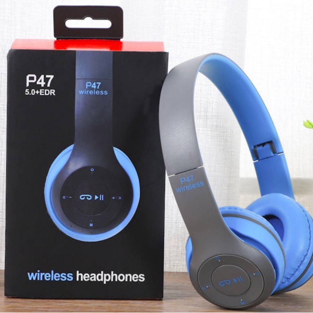 Nuevos auriculares Bluetooth P47 montados en la cabeza de graves plegable montado en la cabeza deporte inalámbrico