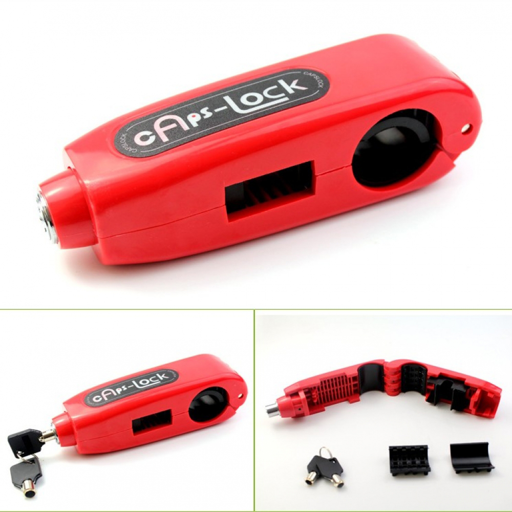 Universal Bicycle Motorcycle Lock Scooter Handlebar Safety Lock Brake Throttle Handle Anti-theft Safety Lock: Red