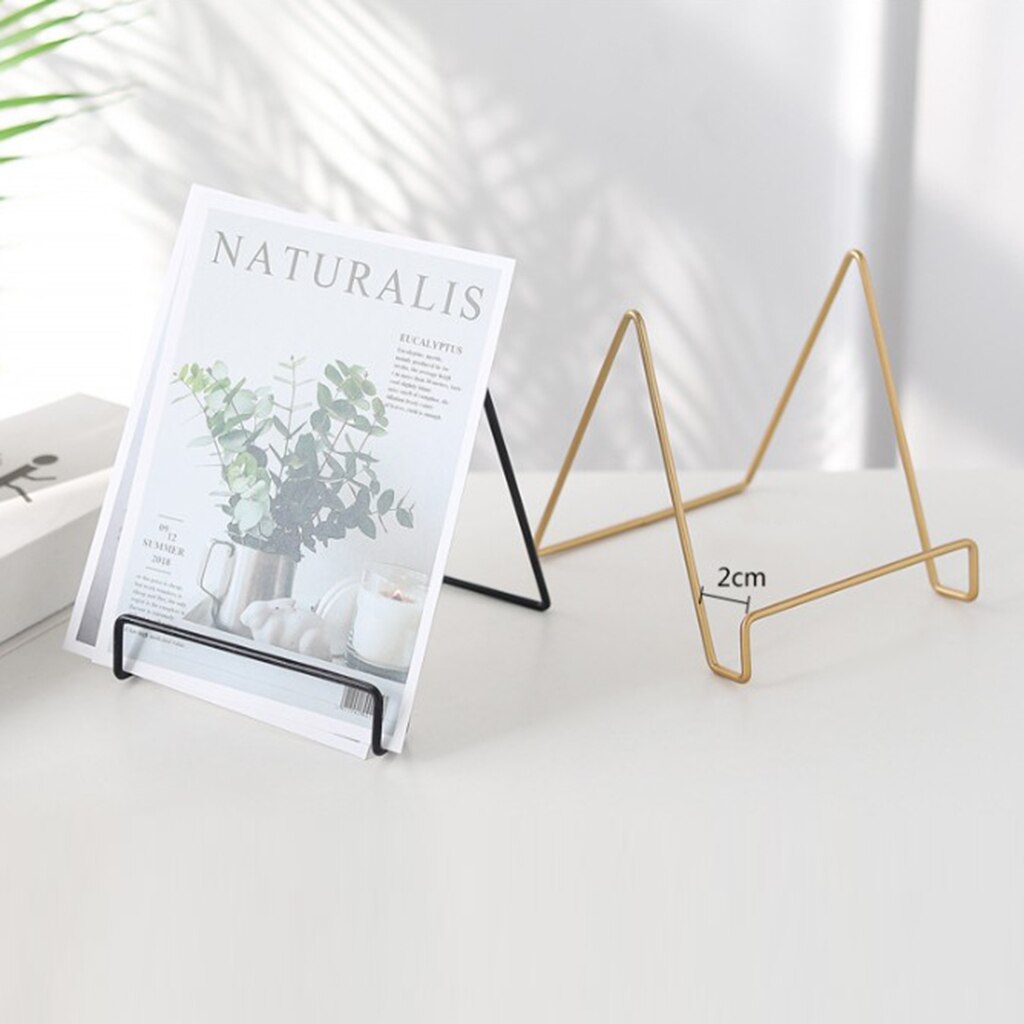 1pcs Desktop Square Iron Essel Plate Display Stand Picture Frame Holder Home RToom School Shop Office Use