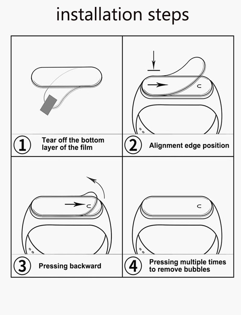 5D borde curvado cobertura completa suave claro película protectora para Huawei banda 4 Pro Honor Band 5i Protector de pantalla (no cristal)