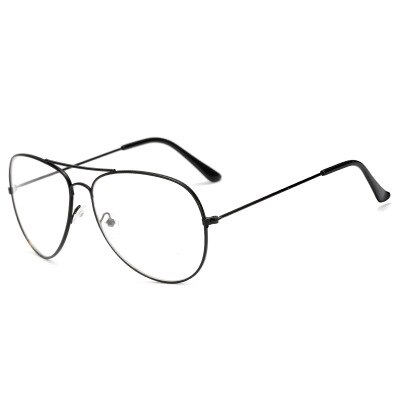 Classic Alloy Gold Frame Glasses Women Men Retro Optics Eyeglasses Transparent Clear Lens Female Espectacles Reading Glasses: Black