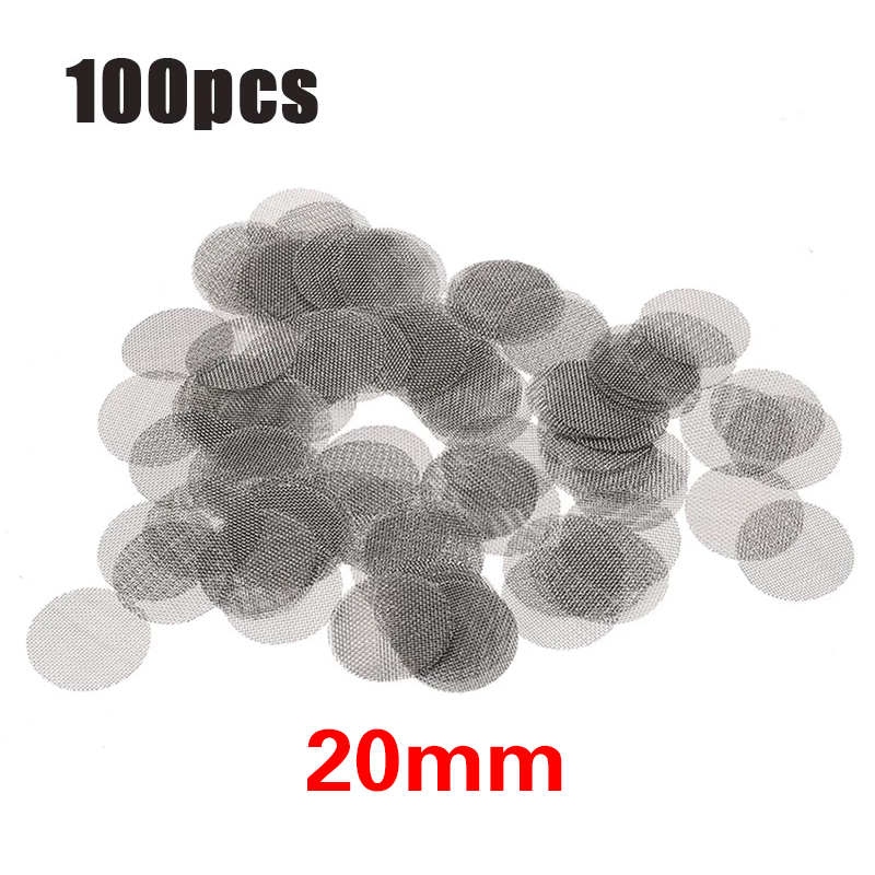 100Pcs Stainless Steel Disc Filter Mesh Shower Drain Hole Filter Faucet Pipe Anti-rust Filter Mesh Steel Wire Mesh Circular Mesh: 8